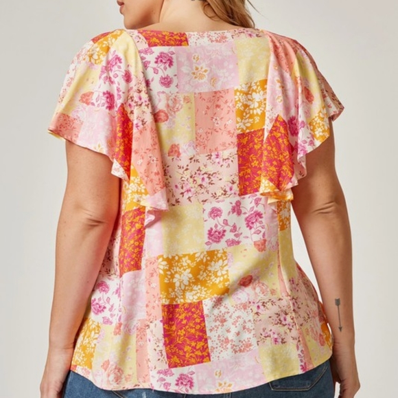 Patchwork Orange Blouse - Picture 2 of 4